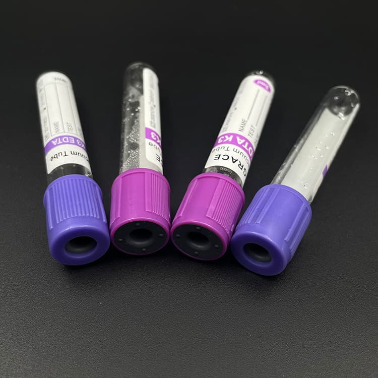 Пробирка вакуумная для взятия венозной крови с антикоагулянтом ЭДТА К2 13х75мм, 2мл, сиреневая крышка (100 шт)